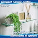 image 3 of Harbour Housewares 60cm Floating Glass Bathroom Shelf - Clear - Chrome Brackets Silver