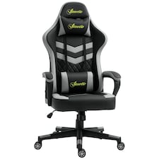 Vinsetto Racing Gaming Chair w/ Lumbar Support, Swivel Wheels, Black Grey