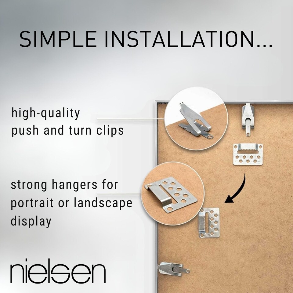 image 1 of Nielsen Alpha Aluminium Picture Frame with Mount - Real Glass - Black - A3 (29.7cm x 42cm)