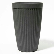 Primrose Tall Round Grey Ribbed Textured Planter Plant Pot 60cm