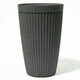 image 1 of Primrose Tall Round Grey Ribbed Textured Planter Plant Pot 60cm