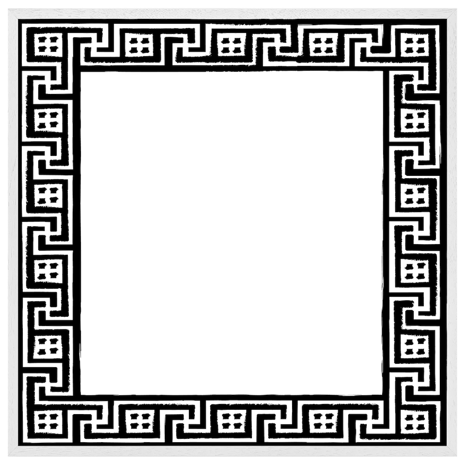 image 1 of Greek traditional meandor (Picture Frame) White | L