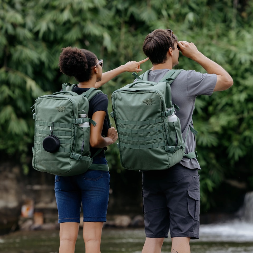 image 1 of CabinZero Military Backpack 44L, Lightweight Durable Carry-On Daypack, Large Capacity for Travel & Outdoor Adventures | Green | Mystic Green