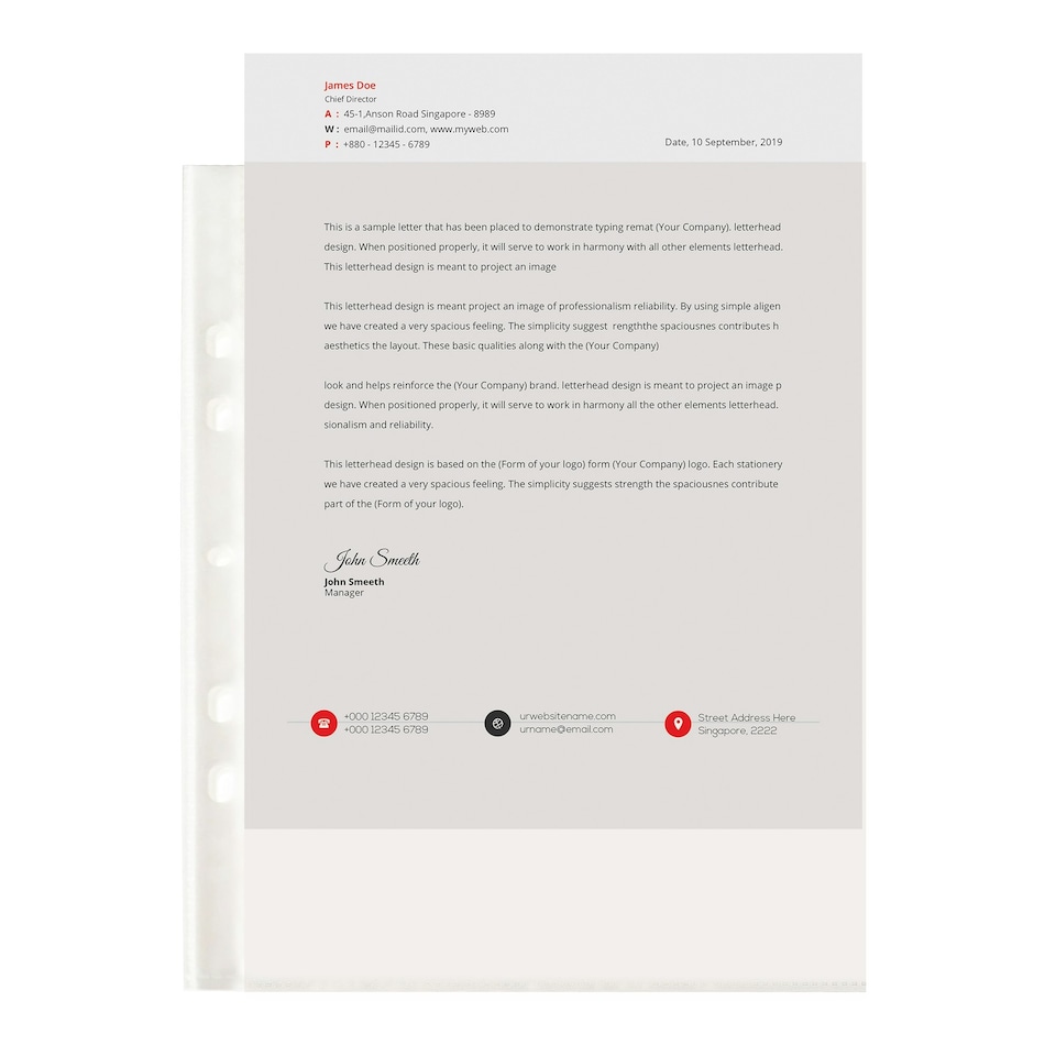 image 1 of Pack of 100 A5 Glass Clear Punched Pockets by Janrax
