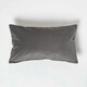 image 1 of Homescapes Grey Velvet Cushion - Bolster 30 x 50 cm Grey