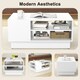 image 8 of COSTWAY Modern Coffee Table w/Storage Shelves White White
