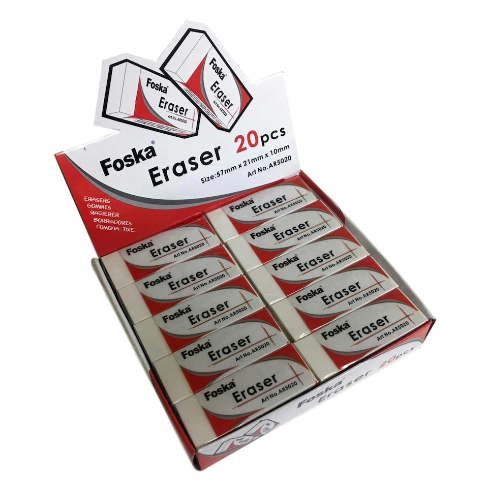 image 1 of Pack of 20 White Erasers