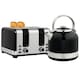 image 1 of HOMCOM 1.7L 3000W Fast Boil Electric Kettle and 4 Slice Toaster Set, Black