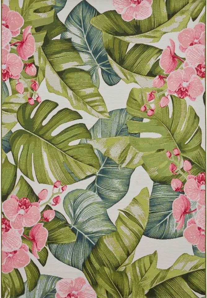 image 1 of The Rugs Flair Indoor Outdoor Rug and Runner - Tropical Flatweave Patio Rug