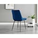 image 4 of Furniturebox 2x Pesaro Navy Velvet Black Leg Luxury Dining Chairs