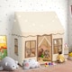 image 4 of COSTWAY Kids Play Tent Indoor Kids Playhouse with Star Lights Brown