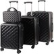 image 1 of Alivio Set of 4 Piece Luggage Set, Lightweight Hard Shell ABS Suitcase (Black) Black | Large