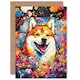 image 1 of Shiba Inu Pet Portrait Colourful Dog Lover Card