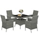 image 1 of Outsunny 4 Seater Rattan Garden Furniture Set with Cushion