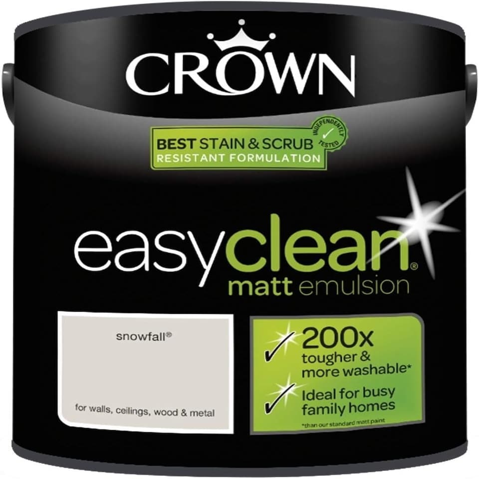 image 1 of Crown Easyclean Matt Emulsion 2.5L Snowfall