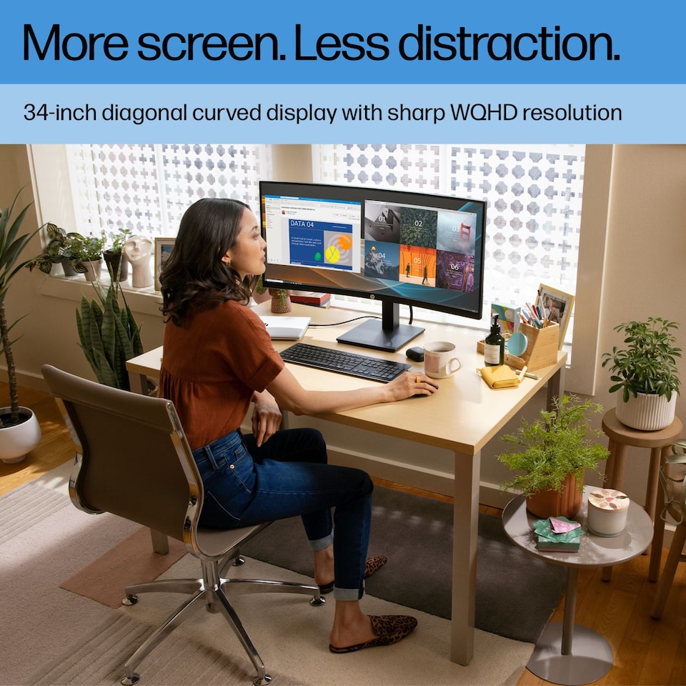 HP P34hc Computer Monitors - 34 Inches - Black - Tesco Groceries