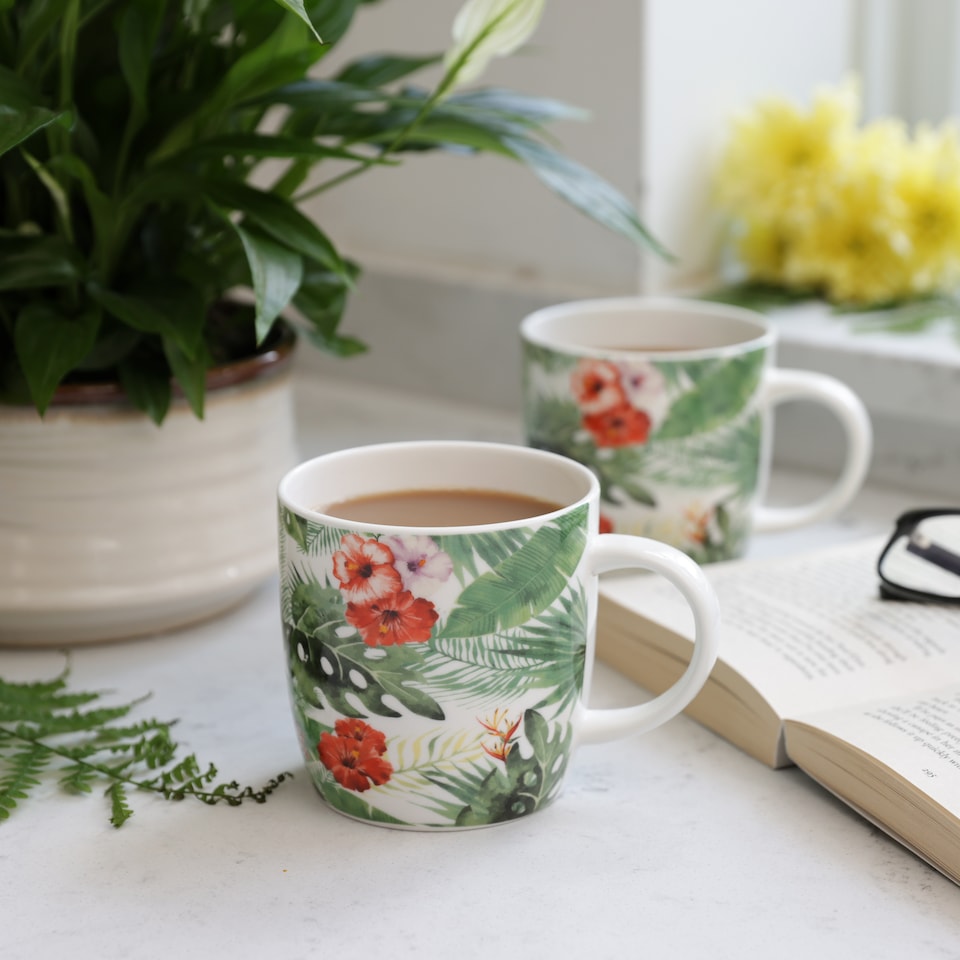 image 1 of KitchenCraft China Palm Leaf Mug | Multi | 1
