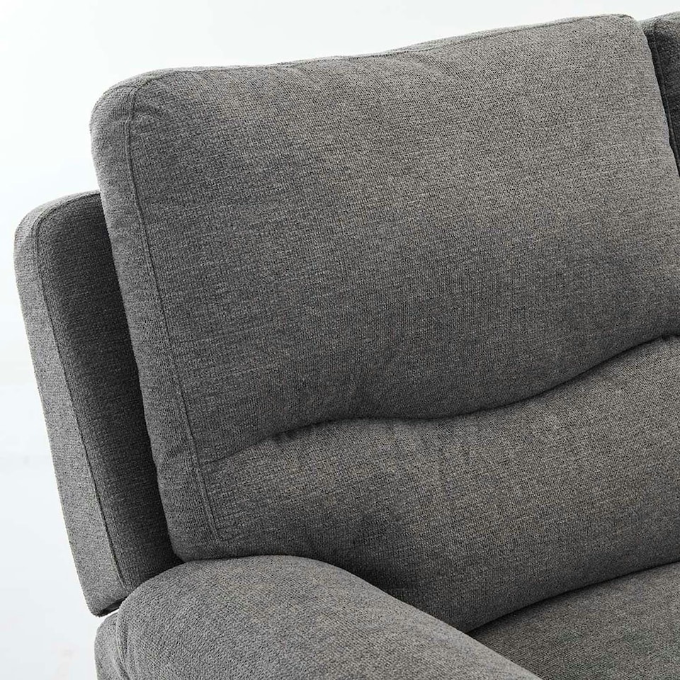 image 1 of Fosse 3 Seater Manual Recliner Fabric Sofa Grey | Dark Grey