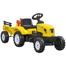 HOMCOM Pedal Go Kart Ride on Tractor with Shovel & Rake Four Wheels Child Toy