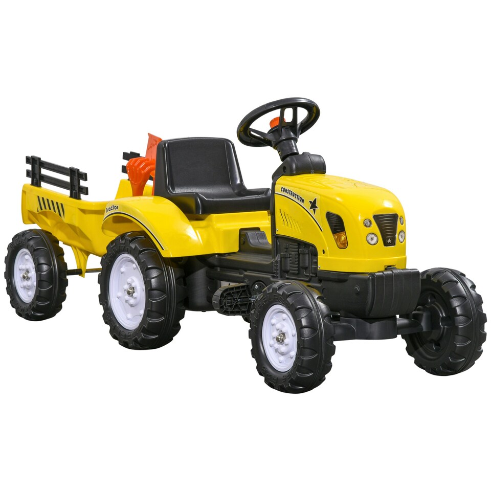 image 1 of HOMCOM Pedal Go Kart Ride on Tractor with Shovel & Rake Four Wheels Child Toy