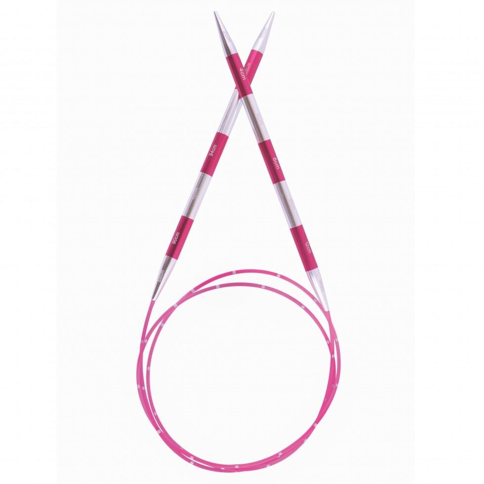 KnitPro Smart Stix: Knitting Pins: Circular: Fixed: Pink: 100cm x 4.00mm in Pink