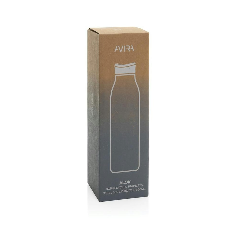 image 1 of Avira Alok Recycled Stainless Steel 600ml Water Bottle - Black - One Size