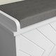 image 8 of HOMCOM Shoe Bench, Entryway Bench with Flip Drawer, Seating Cushion and Adjustable Shelf for 10 Pairs of Shoes for Hallway, White | White | White