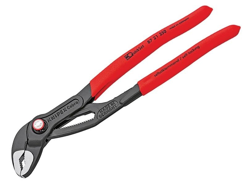 Knipex Cobra Quickset Water Pump Pliers Pvc Grips 250Mm - 50Mm Capacity