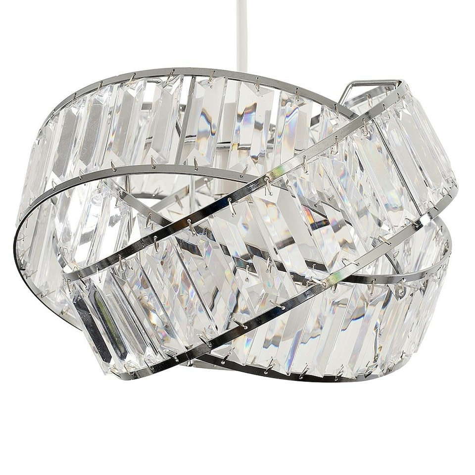 image 1 of ValueLights Hudson Pair of Silver Ceiling Pendant Shade