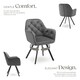 image 3 of Armchair Lucia - padded, quilted pattern, 180 degree swivel chair - Set of 6 Grey | Anthracite