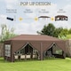 image 3 of Outsunny 3 x 6m Pop Up Gazebo Height Adjustable Party Tent w/ Storage Bag Brown