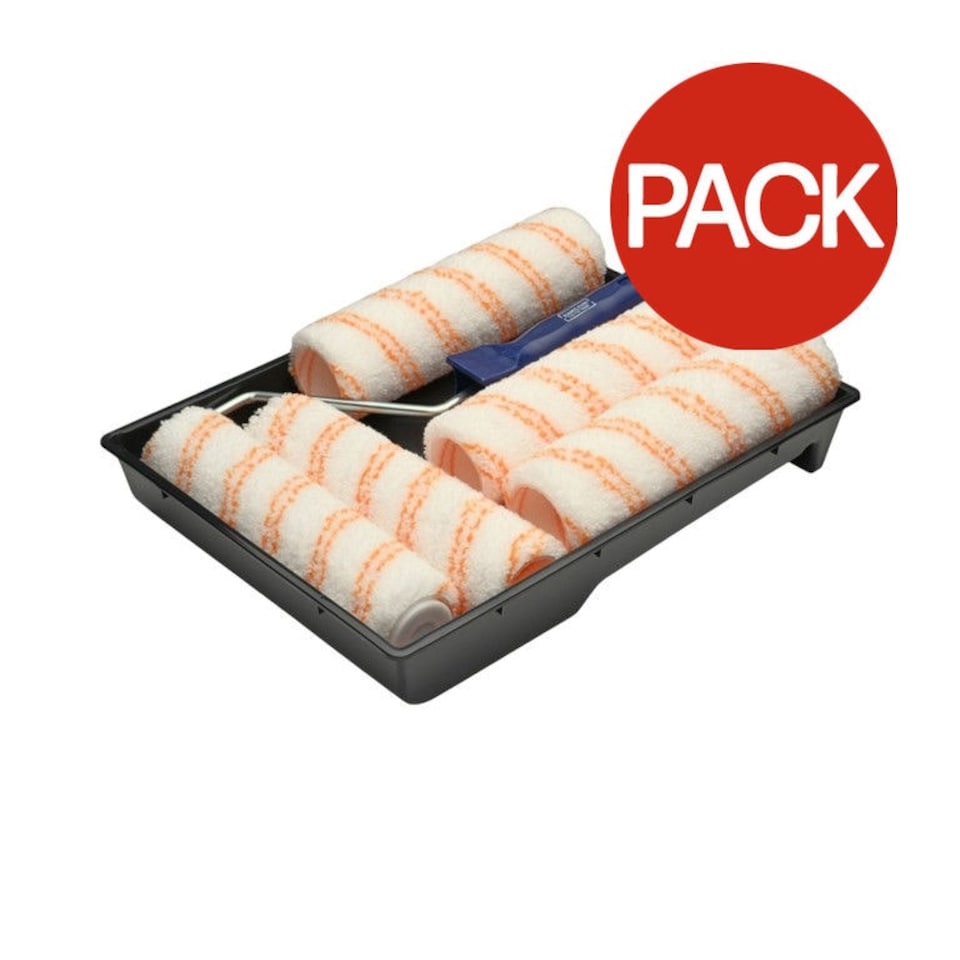 image 1 of Hamilton For The Trade Medium Pile Paint Roller Set (Pack of 7) - White/Black/Orange - One Size