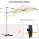 image 4 of Outsunny 2.5M Garden Cantilever Parasol, Offset Roma Patio Umbrella Hanging Sun Shade Canopy Shelter with 360 Rotation and Cross Base, Beige