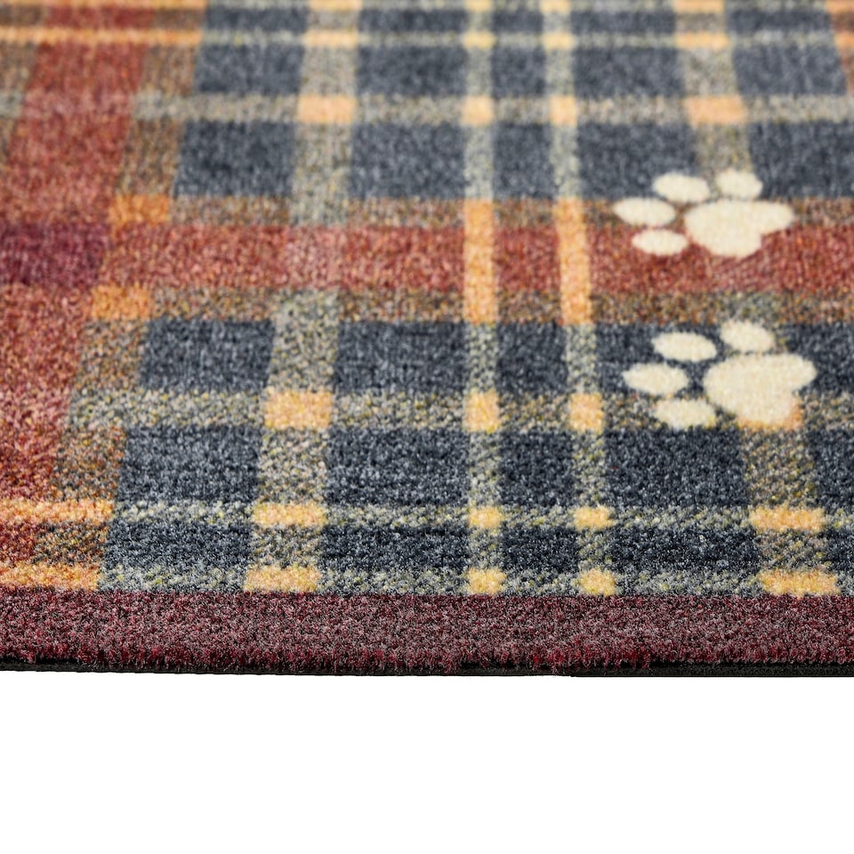 image 1 of Howler & Scratch Mat Plaid Paws 50x75 Door Mat
