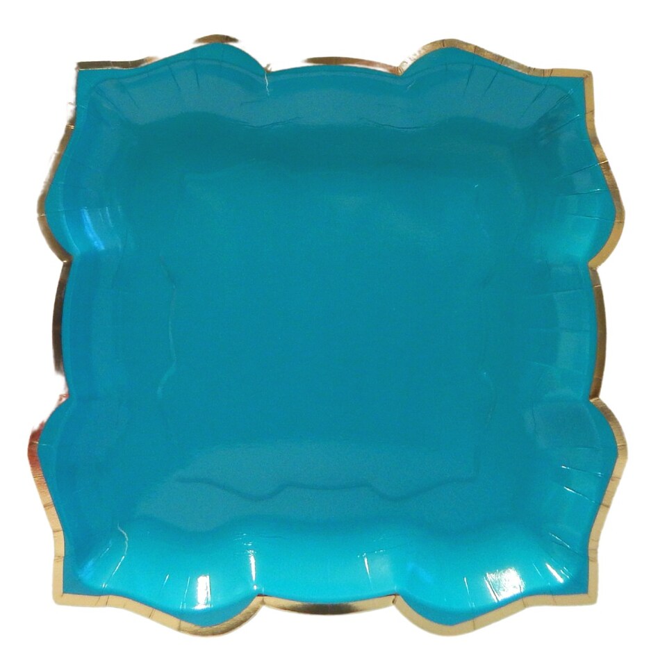 image 1 of Lotus Large Party Plates (10pk) - Turquoise (Teal) | Blue | Teal | 30 | 10