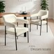 image 8 of Armchair Doe - durable fabric, black powder-coated legs, 120 kg load, 58 x 62 x 85 cm - Set of 2 White | Velvet Look Off-White