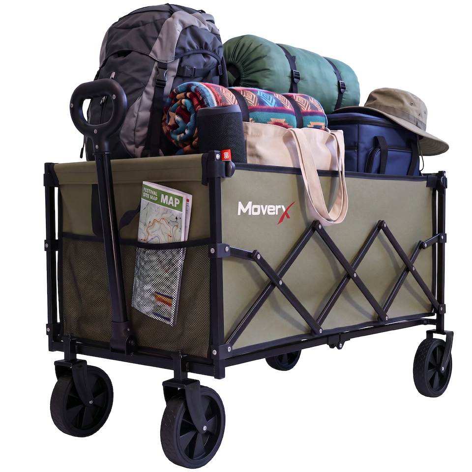 image 1 of MoverX 150L/150kg Folding Camping Trolley / Festival Wagon - Khaki