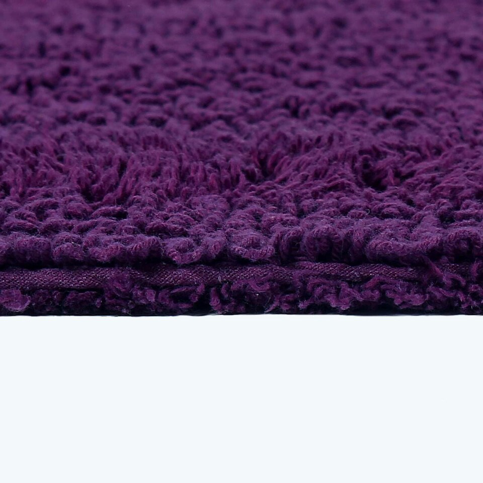 image 1 of Homescapes Luxury Reversible Cotton Shower Mat - Plum | Purple | Plum