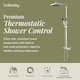 image 2 of Balterley Empire Square Thermostatic Shower Kit with Fixed Head and Adjustable Handset | Silver | Chrome | 1