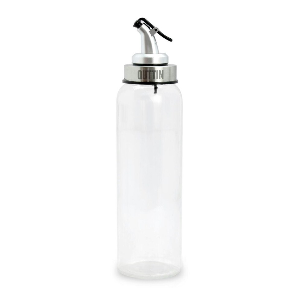 image 1 of Cruet Quttin Transparent Silver Glass 0,5 L 6 x 6 x 26 cm (12 Units)