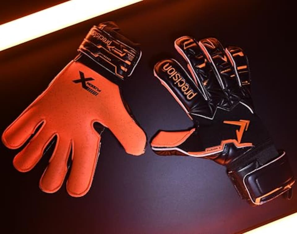 image 1 of Precision Fusion X Pro Surround Quartz Wider Hand Professional Football Adult's Goalkeeper Gloves, Black, 8.5