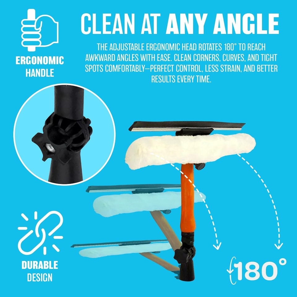image 1 of 3.5m Telescopic Extending Window Cleaner Kit Glass Clean Multi Use