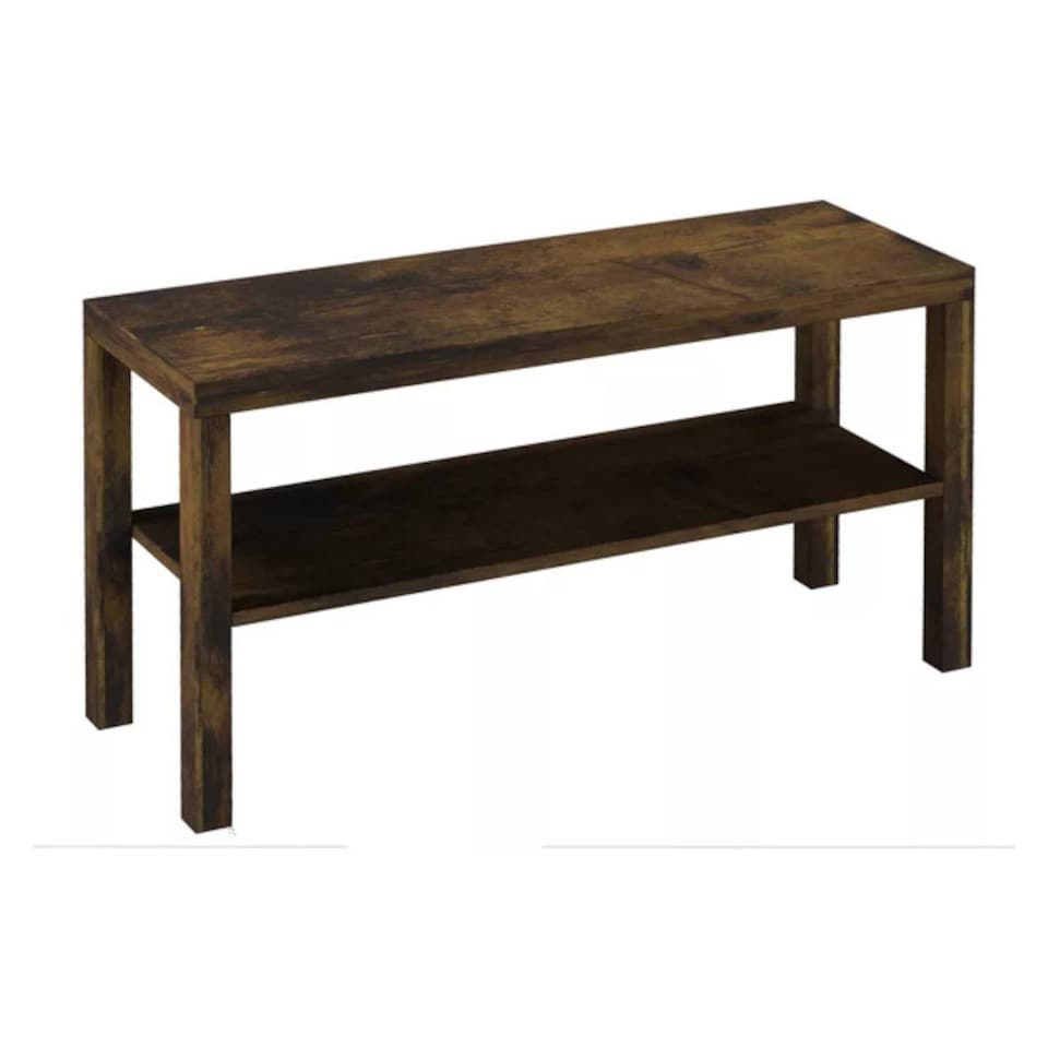 image 1 of URBNLIVING 2 Tier TV Bench Entertainment Media Stand 90cm | Multi | Rustic Brown | 1