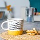 image 6 of Nicola Spring Ceramic Dipped Dots Coffee Mugs - 385ml - Mustard - Pack of 6 | Yellow | Mustard
