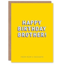 From Mum's Favourite Brother Fun Humour Funny Birthday Card