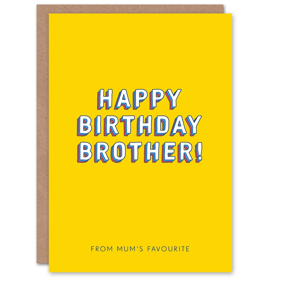 image 1 of From Mum's Favourite Brother Fun Humour Funny Birthday Card