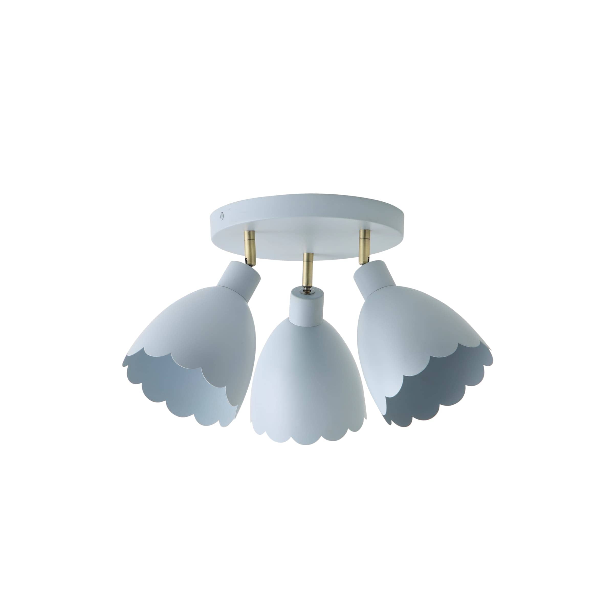 ValueLights Millie Metal Flower Style Scallop Adjustable Spotlight Ceiling Light in Baby Blue