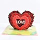 image 3 of Triple Rose Heart "LOVE" 3D Pop Up Greeting Card