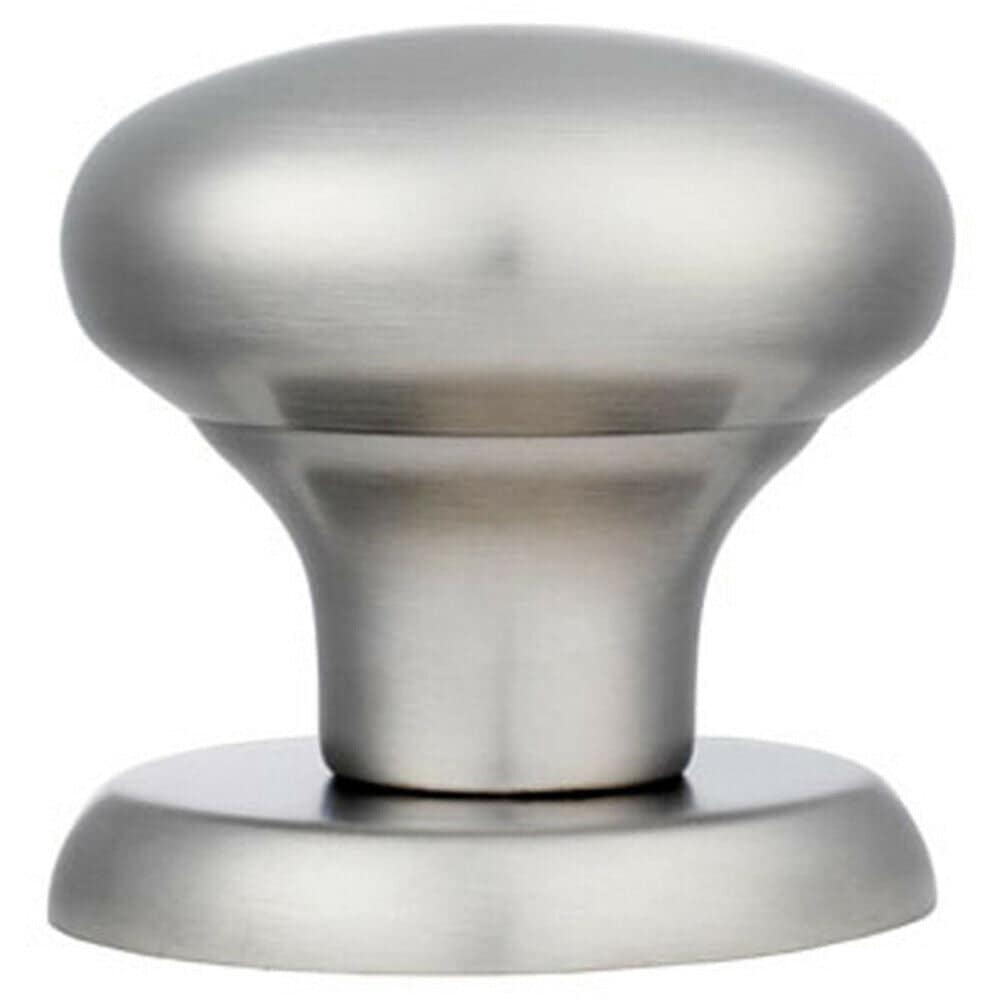 Loops Large Round Centre Door Knob Satin Stainless Steel 70mm Rose Outdoor Modern in Metallics