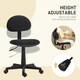 image 3 of HOMCOM Armless Office Chair with Adjustable Height 360° Swivel Wheels Black
